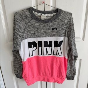 Victoria's Secret PINK Gray/Pink Colorblock Sweater